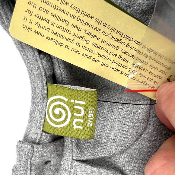 NWT Nui Organics gray Peter Pan Collar Top - Picture 3 of 5